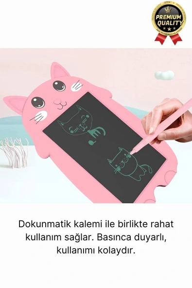 Kolay Kullanım Dayanıklı Lcd Ekran Kalemli Dijital Akıllı Ayıcıklı Yazı Boyama Çizim Tableti 8,5 Inç - 2