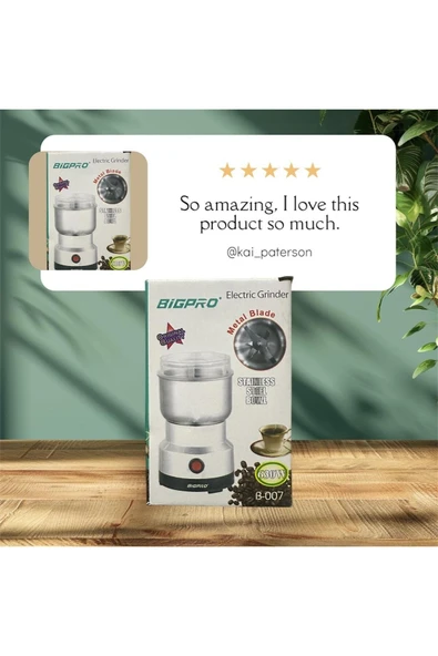 Mini Elektrikli Kahve Öğütücü BigPRO Kahve Çekirdeği Öğütücü Otomatik Fındık Fıstık Baharat Öğütücü - 6