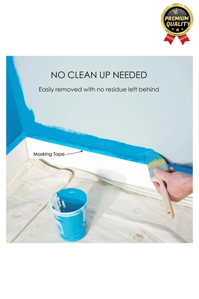 Çok Amaçlı Isıya Suya Dayanıklı Kolay Sökülebilen 25mt Krep Kağıt Maskeleme Boya Badana Bandı-3 Adet - 6