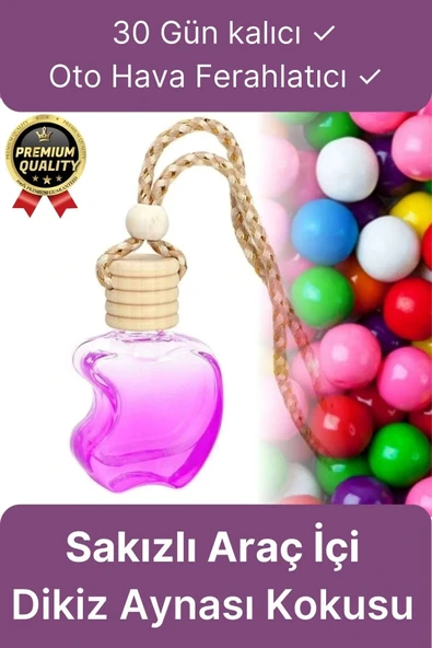 Yüksek Kalite 30 Gün Kalıcı Taze Ferah Hava Sakız Kokulu Araba Araç İçi Dikiz Aynası Oto Kokusu 8 ml