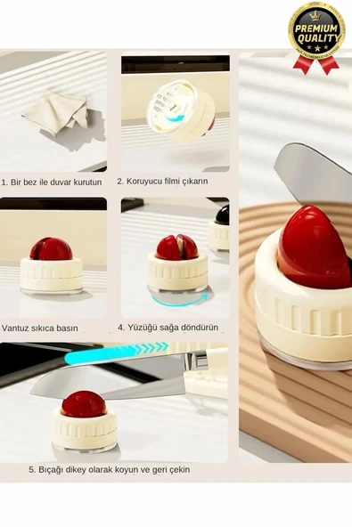 Premium Pratik Keskin Makas Şef Mutfak Paslanmaz Vantuzlu Mini Bıçak Bileme Aparatı Aleti - 1 Adet - 3