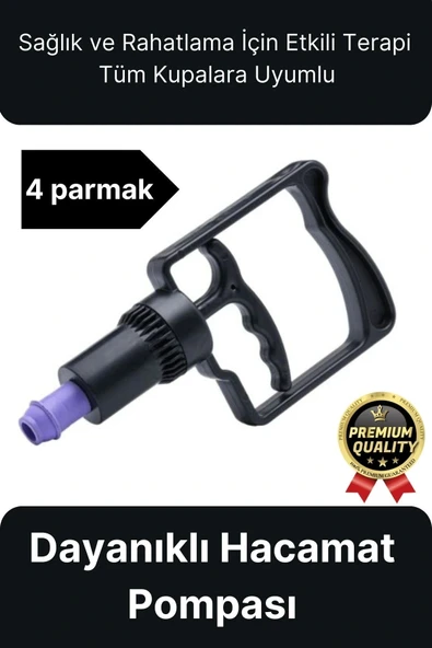 Kaliteli Dayanıklı Tüm Kupalara Uyumlu Islak Kuru Kullanım 4 Parmak Hacamat Çekme Vakum Pompası