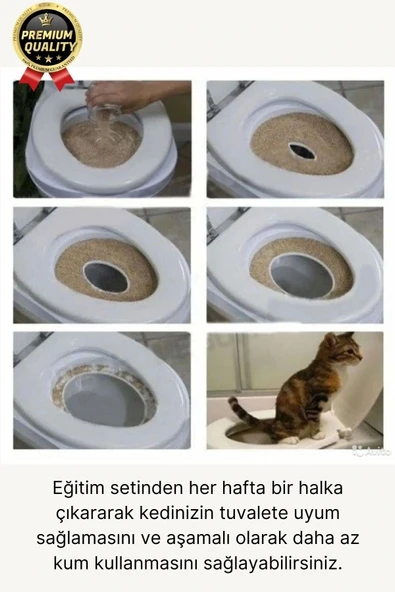 Kolay Kullanım Hijyenik Pratik Kum Kabı Yavru Yetişkin Kedi Wc Tuvalet Alıştırma Klozet Eğitim Seti - 2