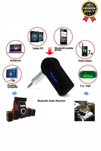 Çok Amaçlı Kablosuz Uyku Modlu 4 Saat Bataryalı Şarjlı Bluetooth Aux Müzik Ses Alıcısı Araç Kiti - 3