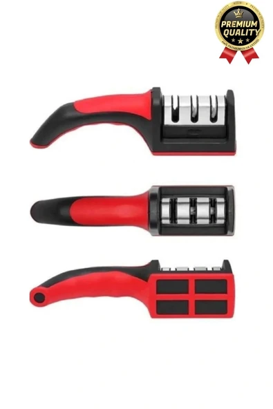 Profesyonel Ergonomik Pratik Keskin Paslanmaz Çelik Şef Mutfak 3 Kademeli Kolay Bıçak Bileme Aleti - 5