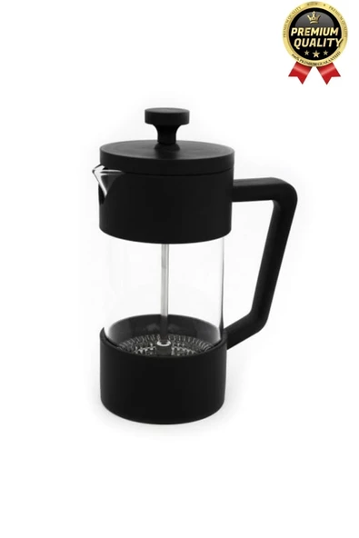 Premium Kalite Dayanıklı Isıyı Koruyan Filtre Kahve Bitki Çayı Demleme Siyah French Press 200 ml - 5