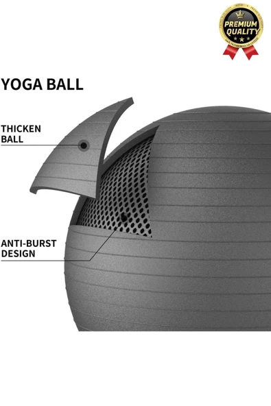 Premium Mini Gymball 20cm Jimnastik Denge Fitness Spor Şişirme Pompası Hediyeli Pembe Pilates Topu - 5