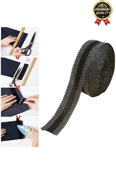 Dayanıklı Güçlü Polyester Esnek Kendinden Yapışkanlı Pantolon Kumaş Kıvırma Yapıştırma Bandı Şeridi - 4