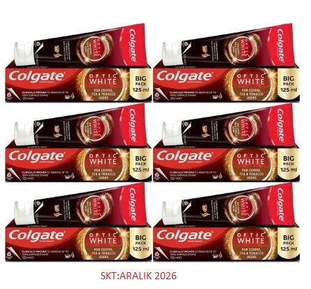 Colgate Diş Macunu Optic White 125ML Çay-Kahve-Sigara (6 Lı Set)