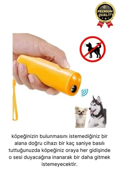 Premium Susturucu Sensör Pilli 9Volt 150 Desibel Ledli Flaş Ultrasonik Köpek Eğitici Cihaz - 3