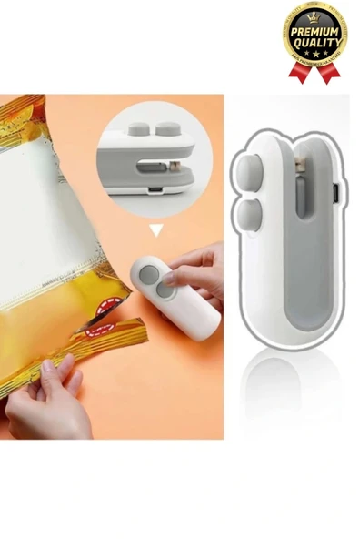 Çok Fonksiyonlu Isıya Gerek Duymayan 400mAh Şarj Edilir Mini Poşet Ambalaj Ağzı Kapatıcı Ve Kesici - 2