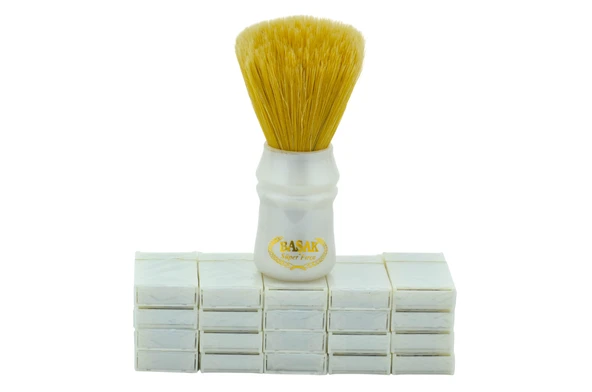 Başak Büyük Sakal Fırçası Plastik Saplı 12cm+100 Tam Jilet Tıraş Seti - 2