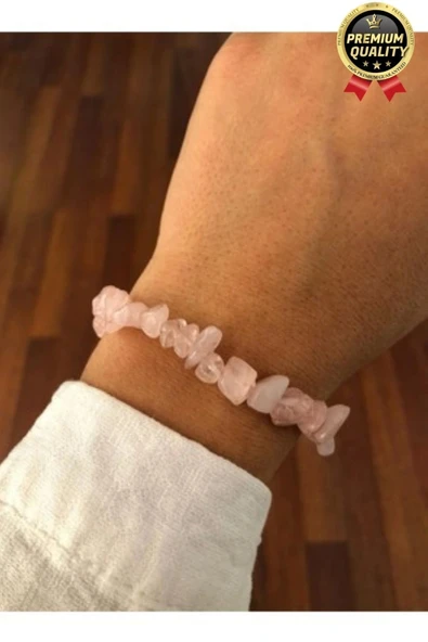 Özel Üretim Enerji Yükselten Esnek Ip Yengeç Burcu Gerçek Pembe Kuvars Doğal Taş Unisex Bileklik - 3