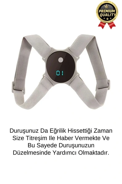 Kamburluk Önleyici Destek Şarjlı Sensörlü Ayarlanabilir Titreşimli Akıllı Dik Duruş Sırt Korsesi - 2