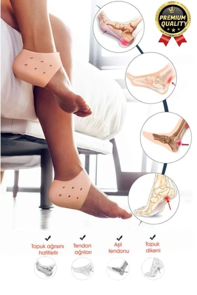 Ultra Rahat Çatlak Nasır Diken Esnek Silikon Tabanlık Gömlek Topuk Çorabı Koruyucu Bunyon 1 Çift - 5