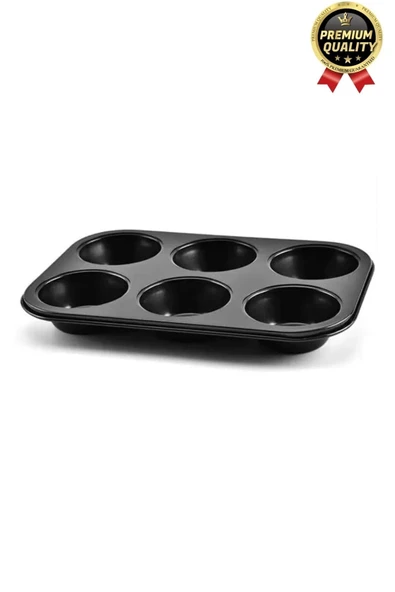 Çok Amaçlı Mutfak Yüksek Isıya Dayanıklı Yıkanabilir Yanmaz Yapışmaz 6’lı Kek Muffin Cupcake Kalıbı - 3