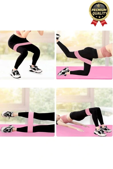 Dayanıklı Kaliteli Yumuşak Orta Sert Ebat 3lü Squat Pilates Fitness Spor Egzersiz Direnç Bandı Seti - 4