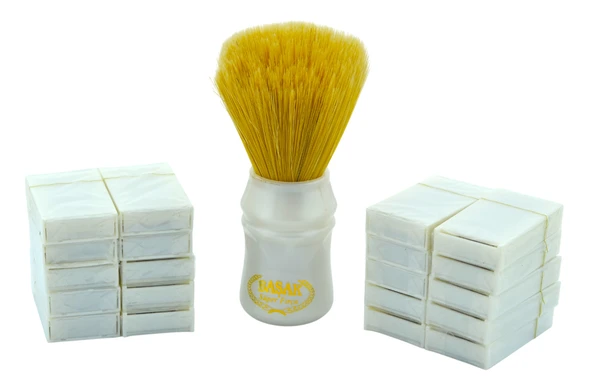 Başak Büyük Sakal Fırçası Plastik Saplı 12cm+100 Tam Jilet Tıraş Seti