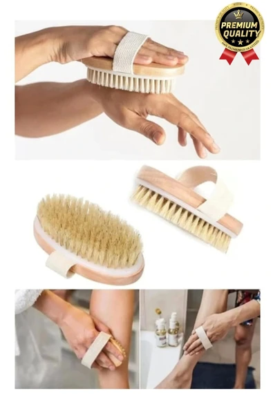 Yeni Üretim Çatlak Giderici Selülit Önleyici %100 Doğal At Kılı Ahşap Banyo Fırçası Kuru Masaj Aleti - 6