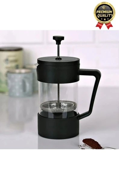 Premium Kalite Dayanıklı Isıyı Koruyan Filtre Kahve Bitki Çayı Demleme Siyah French Press 200 ml - 2