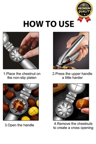 Çok Fonksiyonlu Ergonomik Kaymaz Paslanmaz Çelik Kabuk Kırma Açma Aleti Metal Kestane Çizici Pense - 5