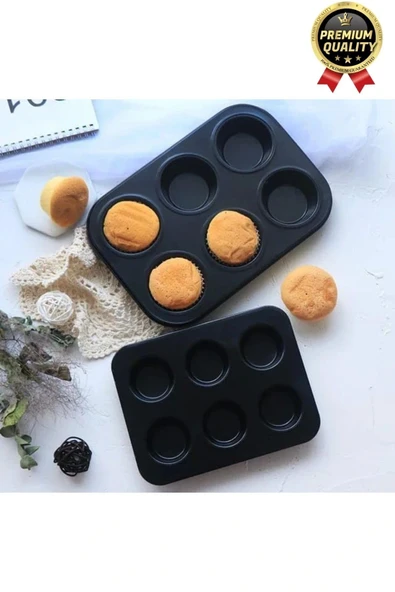 Çok Amaçlı Mutfak Yüksek Isıya Dayanıklı Yıkanabilir Yanmaz Yapışmaz 6’lı Kek Muffin Cupcake Kalıbı - 4