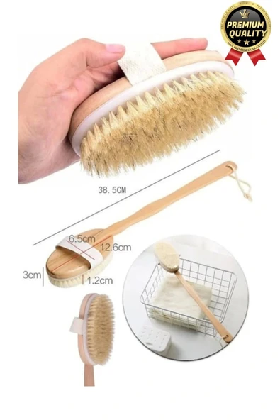 Yeni Üretim Çatlak Giderici Selülit Önleyici %100 Doğal At Kılı Ahşap Banyo Fırçası Kuru Masaj Aleti - 5