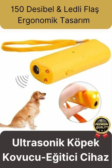Premium Susturucu Sensör Pilli 9Volt 150 Desibel Ledli Flaş Ultrasonik Köpek Eğitici Cihaz - 2