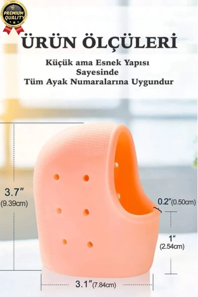 Ultra Rahat Çatlak Nasır Diken Esnek Silikon Tabanlık Gömlek Topuk Çorabı Koruyucu Bunyon 1 Çift - 6