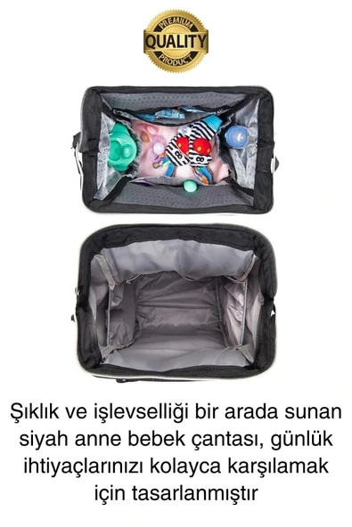 Premium Yeni Sezon Anne Bebek Sırt Çantası Çok Gözlü Termal Biberon Hazneli Askılı Büyük Geniş Rahat - 2