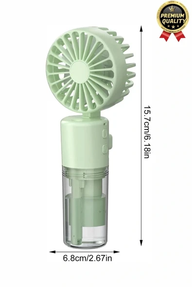 Taşınabilir Serinletici Klima Usb Şarjlı 3 Kademeli 1200 mAh Su Hazneli Püskürtmeli Mini Vantilatör - 3