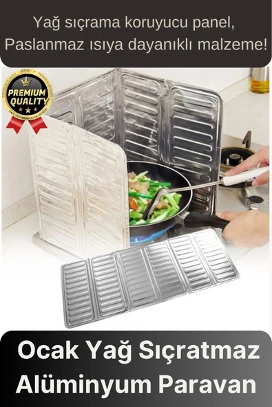 Katlanabilir Kolay Silinir Paslanmaz Ocak Kızartma Pişirme Yağ Sıçrama Koruyucu Alüminyum Paravan