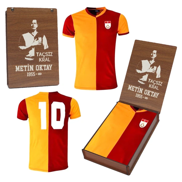 Galatasaray Orijinal Metin Oktay T-Shirt Retro Ahşap Kutulu
