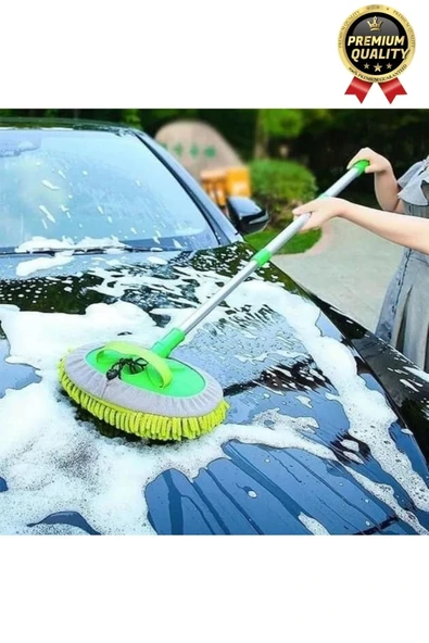 Çok Fonksiyonlu 180 Derece Dönen Mikrofiber Mop Çizmez Araba Otomobil Yıkama Uzun Sopalı Fırça Seti - 5