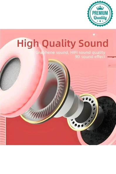 Kablosuz Gürültü Engelleyen Bluetooth Işıklı Mikrofonlu Kedi Kulaklı Sevimli Oyun Müzik Kulaklığı - 3