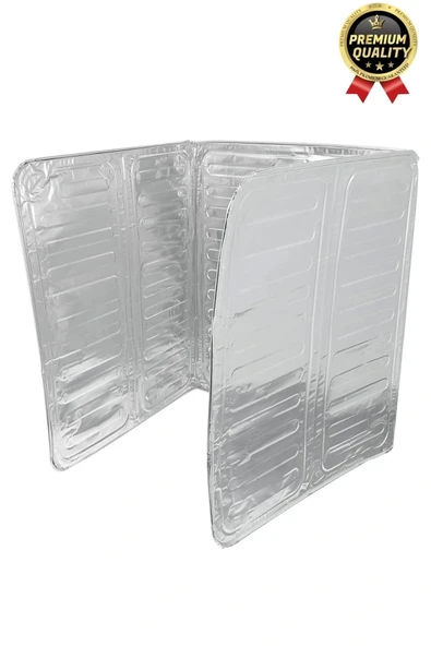 Katlanabilir Kolay Silinir Paslanmaz Ocak Kızartma Pişirme Yağ Sıçrama Koruyucu Alüminyum Paravan - 5