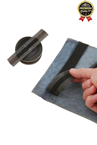 Dayanıklı Polyester Esnek Kendinden Yapışkanlı Pantolon Kumaş Kıvırma Yapıştırma Bandı Şeridi-2 Adet - 3