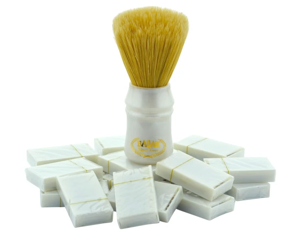 Başak Büyük Sakal Fırçası Plastik Saplı 12cm+100 Tam Jilet Tıraş Seti - 3