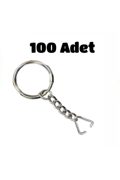 100lü Anahtarlık Halkası Zincirli Üçgen Aparatlı