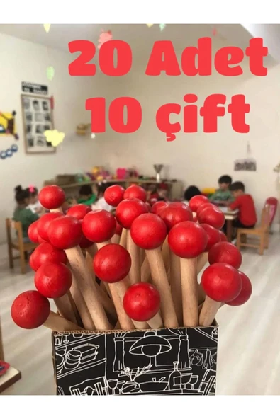 Ahşap Baget , Ahşap Ritim Çubuğu  ( 10 Çift , 20 Adet)