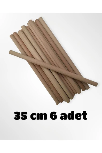 35 Cm Ham Işlenmemiş Ahşap Çubuk - ( 6 Adet ) - 2