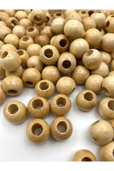 16 Mm Vernikli Ahşap Tahta Boncuk 100 gram