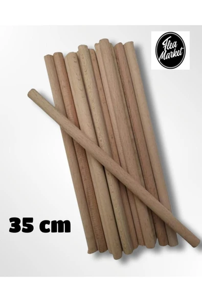 35 Cm Ham Işlenmemiş Ahşap Çubuk - ( 6 Adet )