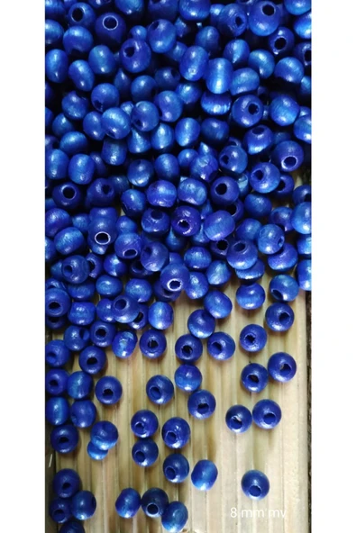 Ah_ap boncuk 8 mm 100 gr  ( ort. 390-430 Adet ) Mavi