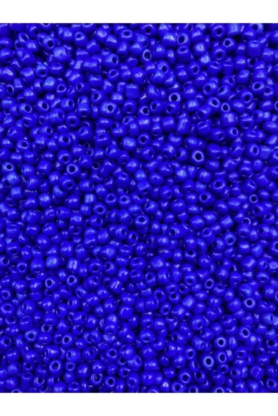 50 Gram Lacivert Renk Mat Cam Kum Boncuk , Takı Yapım Boncuğu (50gr,~750 Adet) - 2