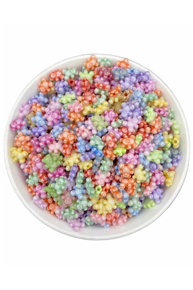 Ayı Figür, Ayı Şekilli Karışık Pastel Renk Boncuk,takı Yapımı (50gr, ~280 Adet) - 3