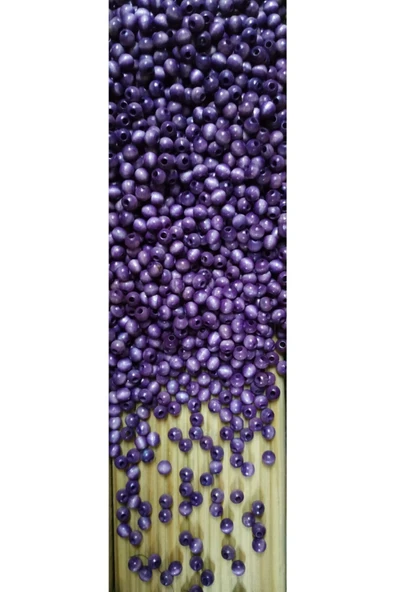 Ahşap Boncuk 6 mm 80 gr  (720 Adet) Lila