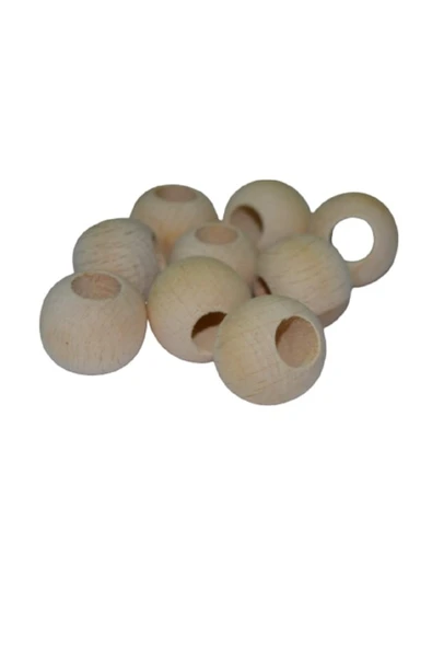 Ekonomik Paket 24 Mm Ham Işlenmemiş Ahşap Boncuk - (40 Adet)