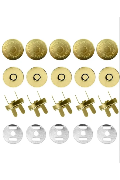 Örgü Çantaya Mıknatıslı Çıtçıt Light Gold 50’li Paket