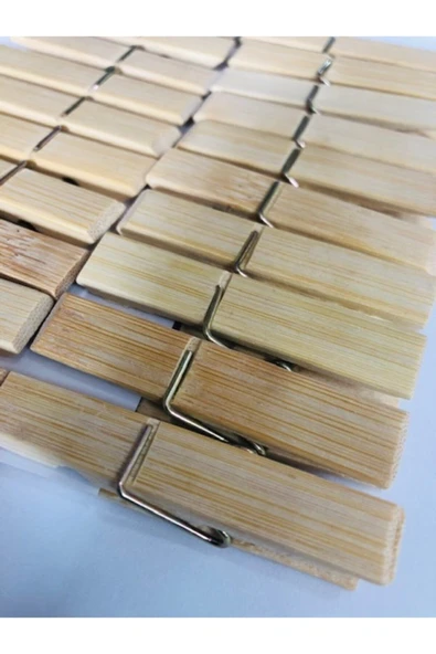 20 Adet Bambu Çamaşır Mandalı